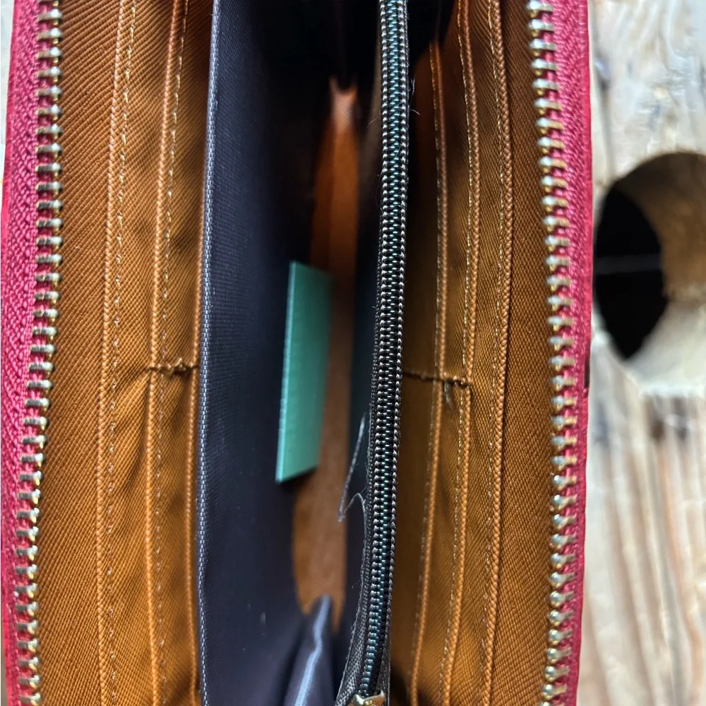 Red Ostrich Pattern Wallet
